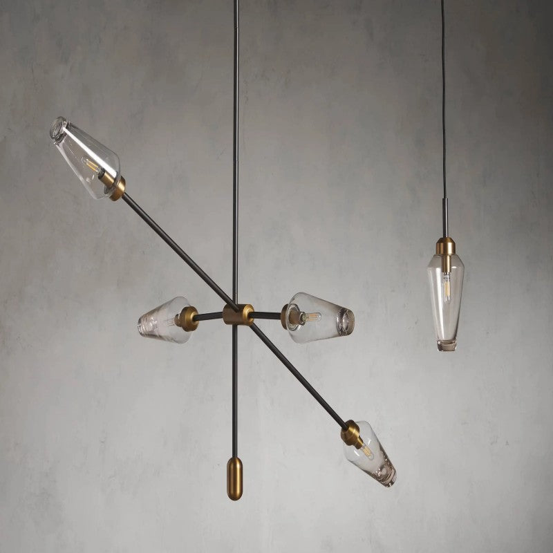 Arrow Bronze Glass Chandelier - view 5