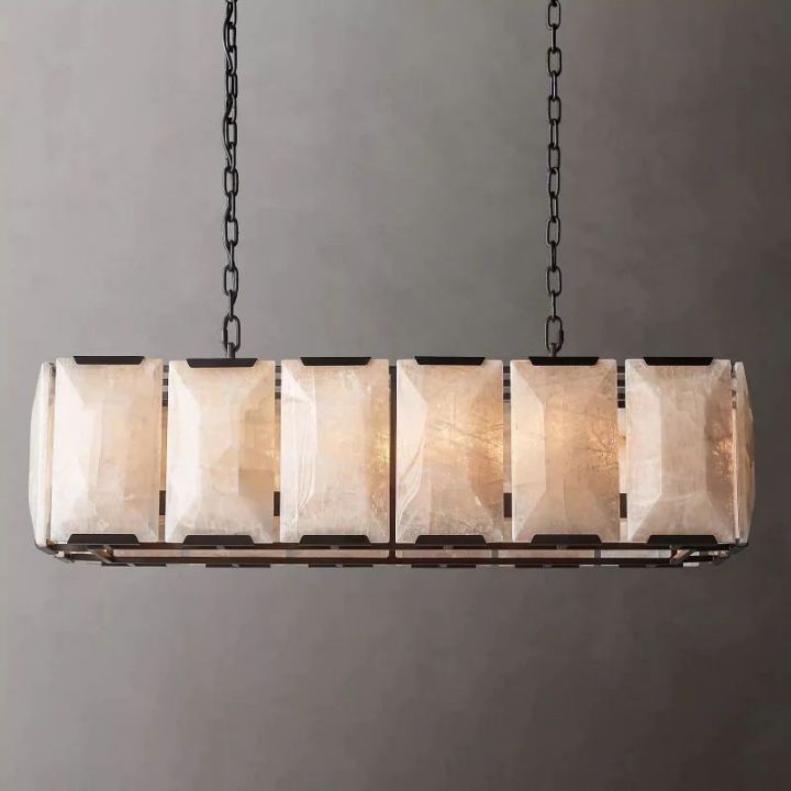 Aubrey Calcite Rectangular Chandelier 42" - view 2