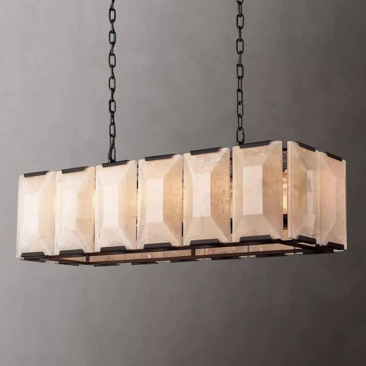 Aubrey Calcite Rectangular Chandelier 42" - view 5