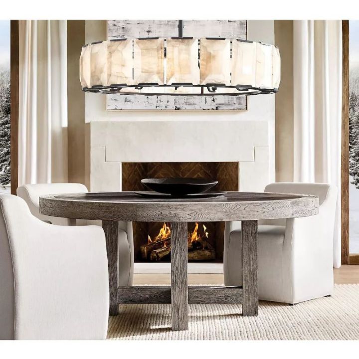 Aubrey Calcite Round Chandelier 43" - view 2