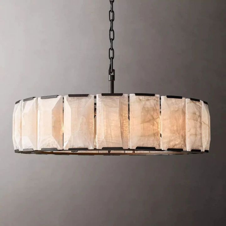Aubrey Calcite Round Chandelier 43" - view 3