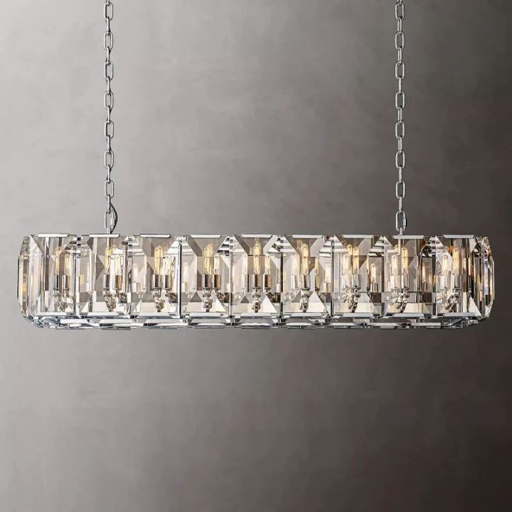 Aubrey  Crystal Rectangular Chandelier 62" - view 3