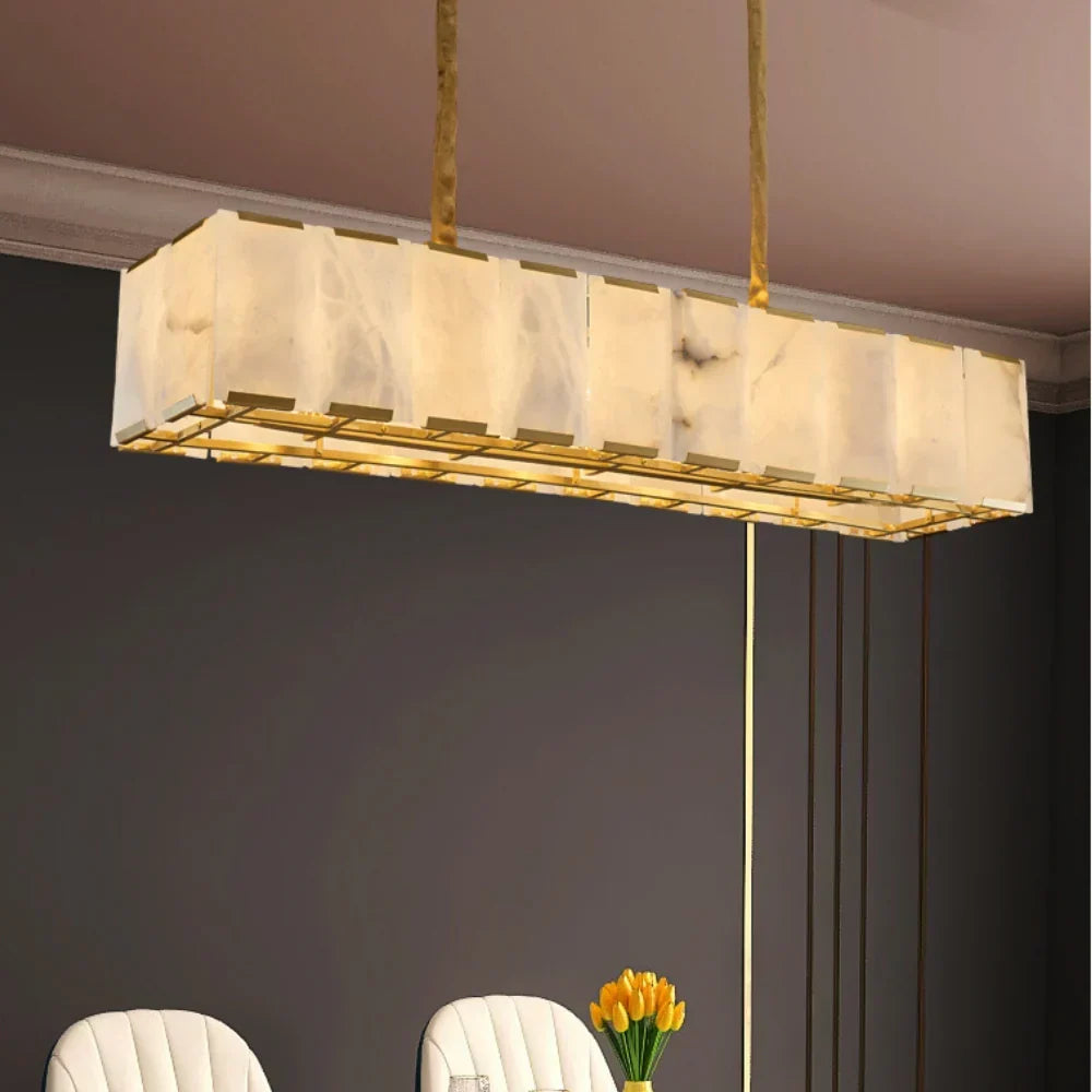 Aubrey Calcite Rectangular Chandelier 42" - view 6