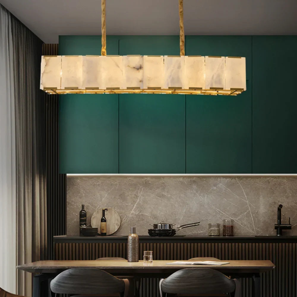 Aubrey Calcite Rectangular Chandelier 42" - view 8