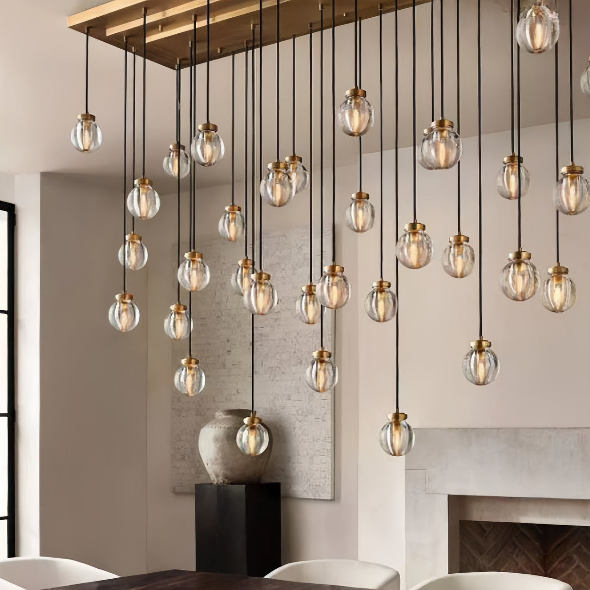 Perla Spherical Modern Rectangular Chandelier 54” - view 7