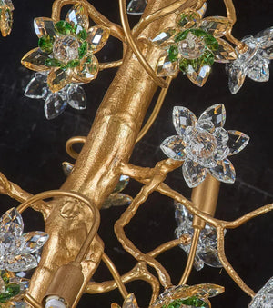 Gilded Branch Floral Brass Crystal Chandelier - view 11