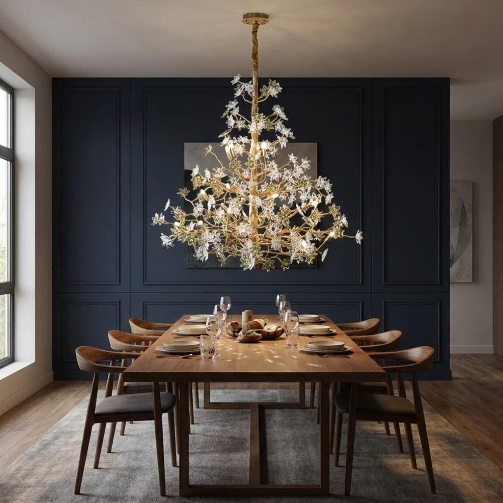 Gilded Branch Floral Brass Crystal Chandelier - view 5