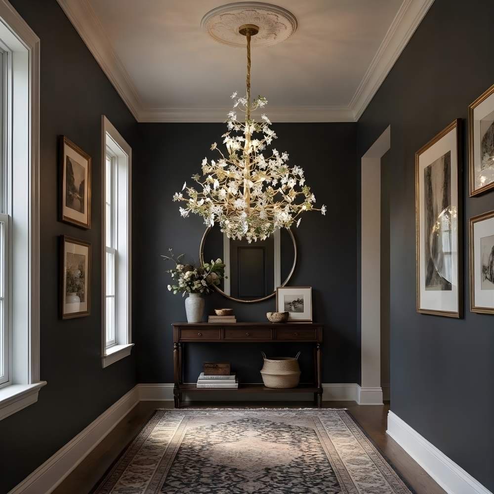 Gilded Branch Floral Brass Crystal Chandelier - view 2