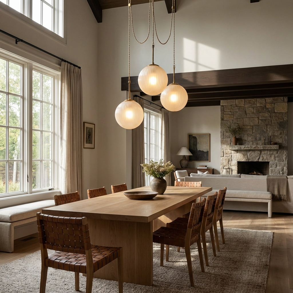 Aveline Multi-Globe Ribbed Opal Glass Chandelier - view 9