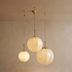 Aveline Multi-Globe Ribbed Opal Glass Chandelier - view 3