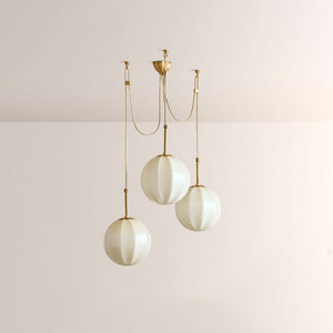 Aveline Multi-Globe Ribbed Opal Glass Chandelier - view 2