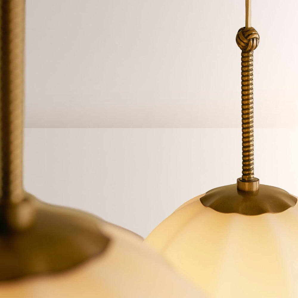 Aveline Multi-Globe Ribbed Opal Glass Chandelier - view 6