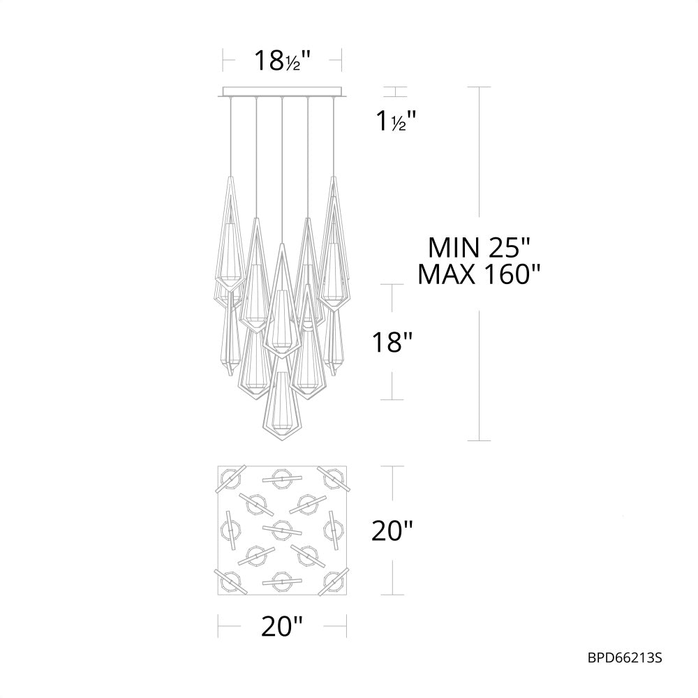 Devotion Linear Chandelier 13 Light - view 2