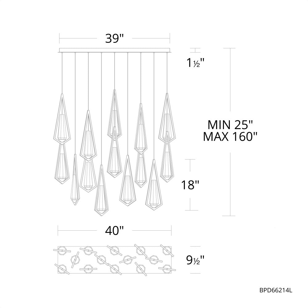 Devotion Linear Chandelier 14 Light - view 2