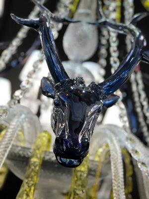 Traditional Colorful Candle Branch Blue Deer Crystal Chandelier for Living Room/Dining Room - view 16