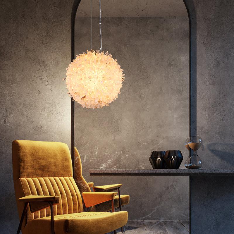 Vosa Crystal Cluster Ball Pendant Light, chandelier