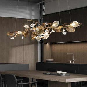 Btria Branch Copper Leaf Linear Chandelier - view 6