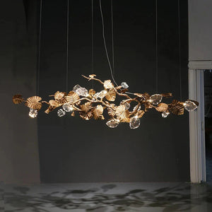 Btria Branch Copper Leaf Linear Chandelier - view 7