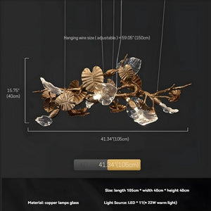 Btria Branch Copper Leaf Linear Chandelier - view 13