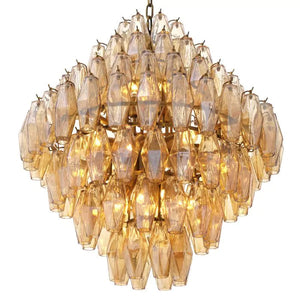 Vespera Modern Amber Glass Chandelier - view 3