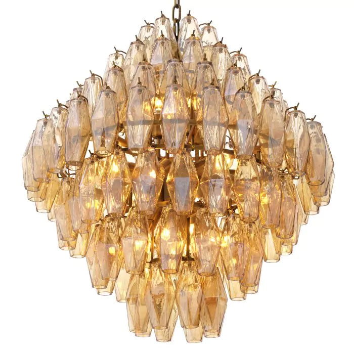 Vespera Modern Amber Glass Chandelier - view 3