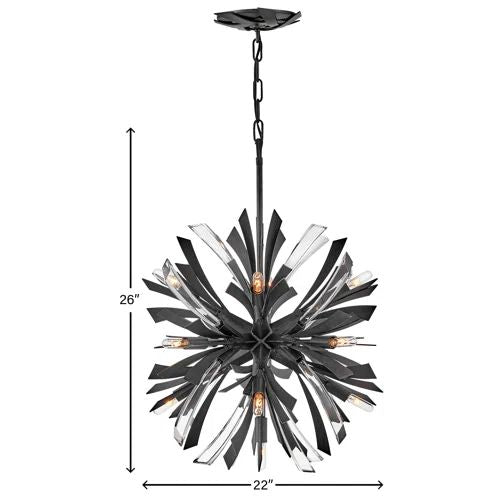 Bergamots 13 Lights  Chandelier  22"D - view 2