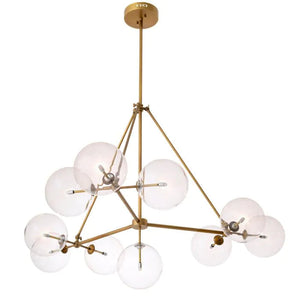 Bermude Modern Glass Chandelier - Bronze/Antique - view 3