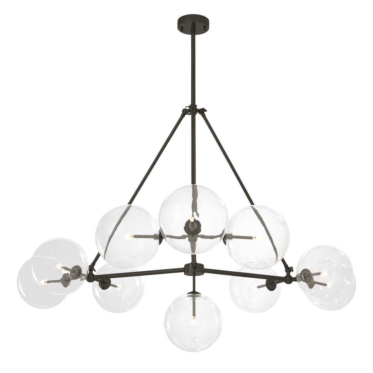 Bermude Modern Glass Chandelier - Bronze/Antique - view 2