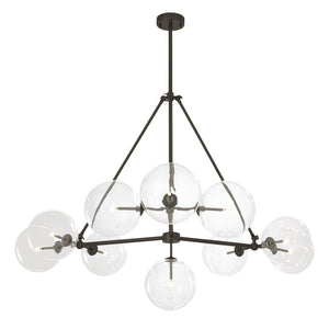 Bermude Modern Glass Chandelier - Bronze/Antique - view 2