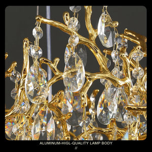 Bessa Modern Large Gold Crystal Branch Chandelier - view 6