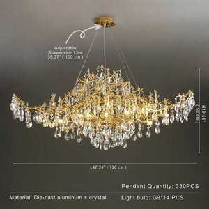 Bessa Modern Large Gold Crystal Branch Chandelier - view 5