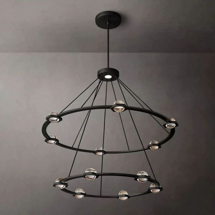 Besty Two-Tier Round Chandelier 48" - view 2