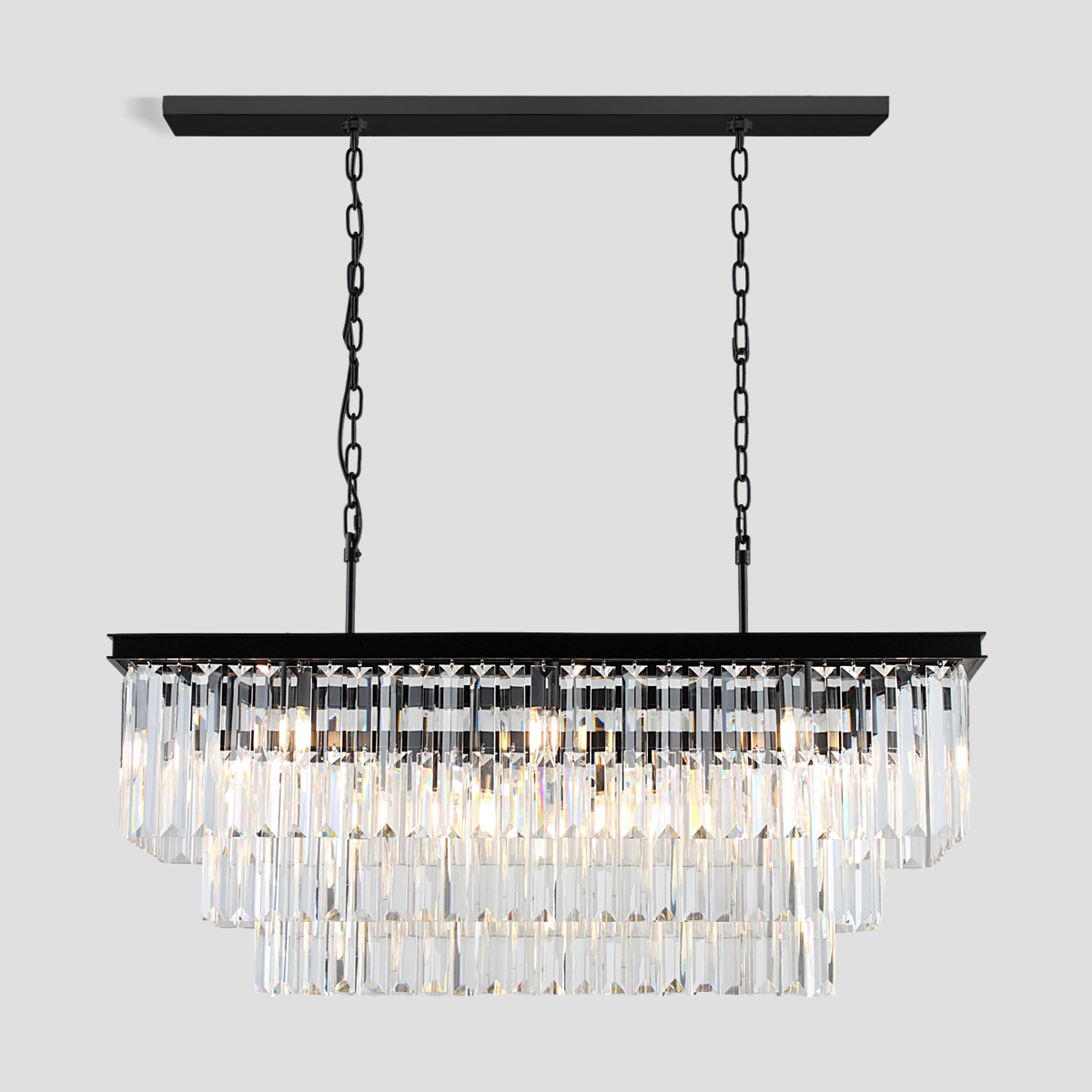 Falria 3-Tier Crystal Rectangular Chandelier, three-tier - view 8
