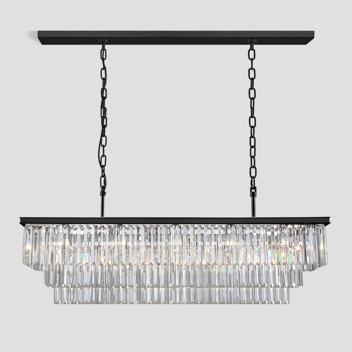 Falria 3-Tier Crystal Rectangular Chandelier, three-tier - view 7
