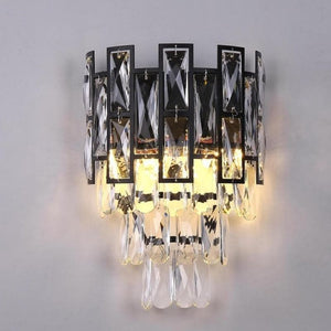 Nimbus Black Clear Crystal Wall Sconce, chandelier
