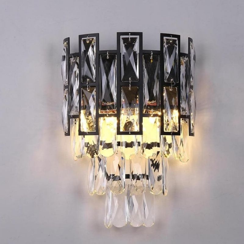 Nimbus Black Clear Crystal Wall Sconce, chandelier