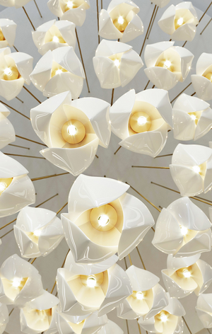 Bloom Chandelier, in white - view 13