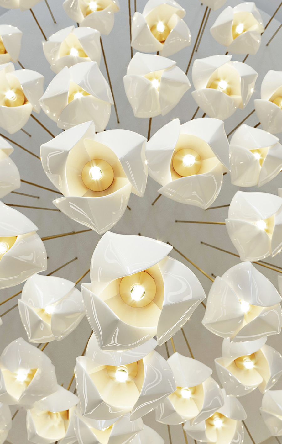 Bloom Chandelier, in white - view 13