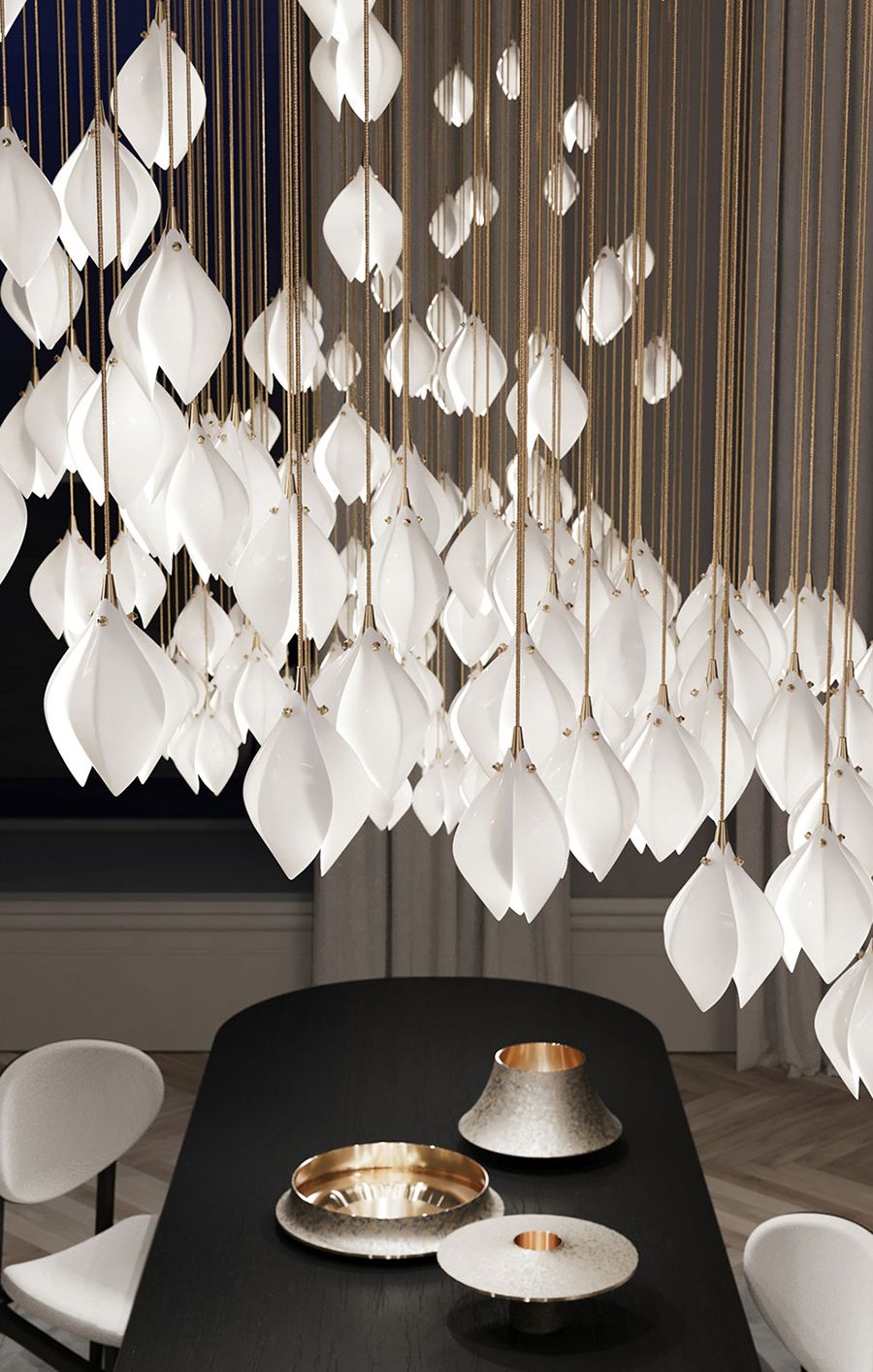 Bloom Chandelier, in white - view 16