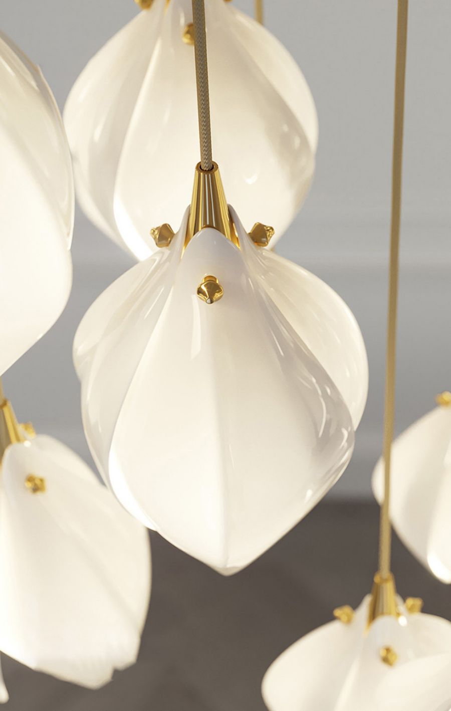 Bloom Chandelier, in white - view 14
