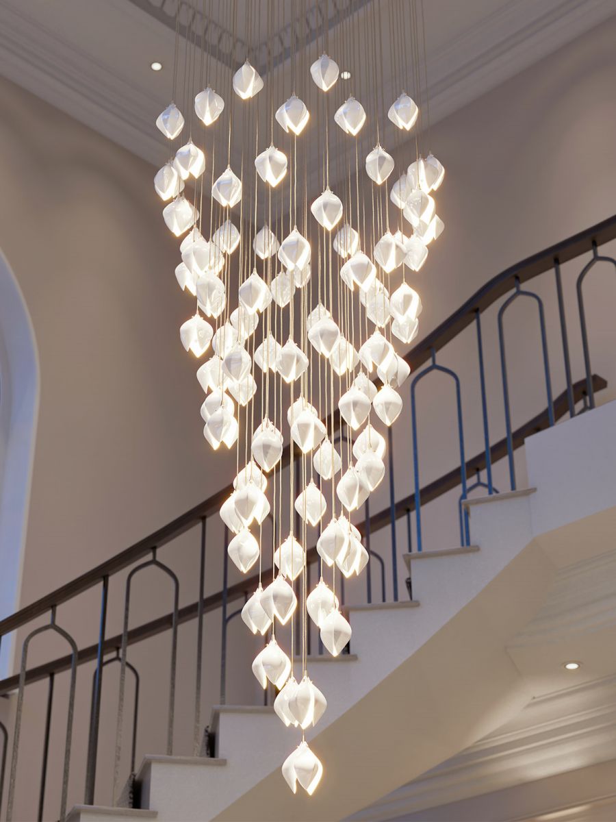Bloom Chandelier, in white - view 3