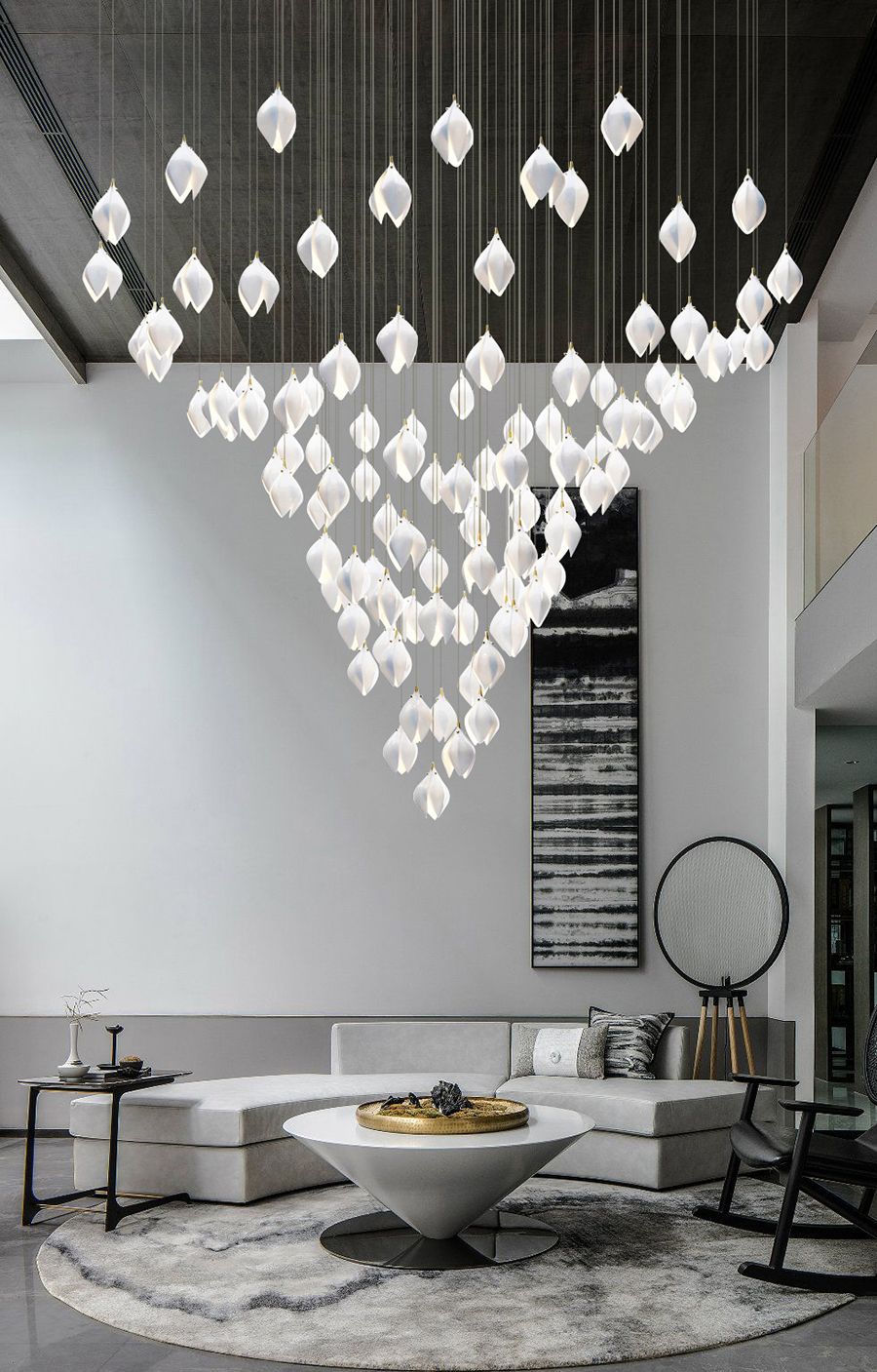 Bloom Chandelier, in white - view 4