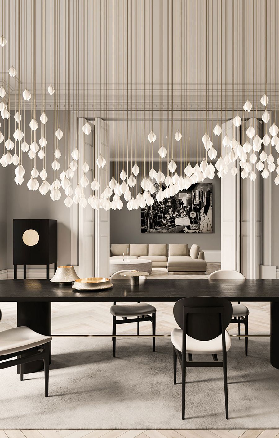 Bloom Chandelier, in white