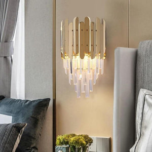 Natasha Conical Clear Crystal Wall Sconce 16"H, chandelier