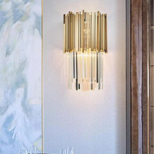 Gold Clear Crystal Wall Sconce 18"H, chandelier