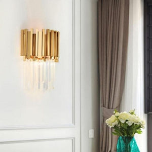 Gold Clear Crystal Wall Sconce 18"H, chandelier - view 8