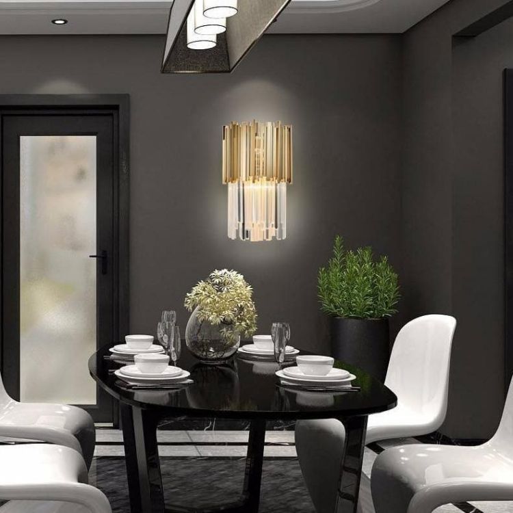 Gold Clear Crystal Wall Sconce 18"H, chandelier - view 2