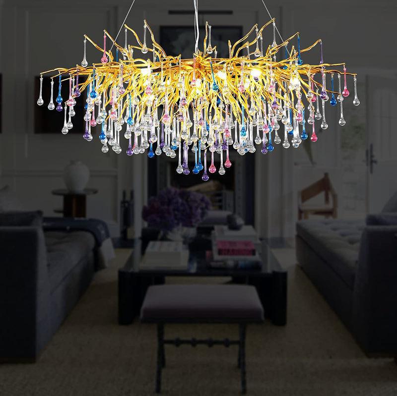 Doris Rain Crystal Branch Chandelier 54"L - view 4
