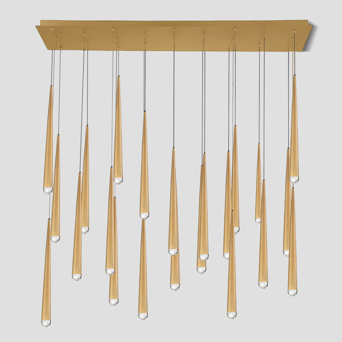 Alren Rectangle Tubular Chandelier, rectangular