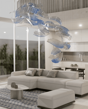 Brush Art Crystal Glass Spiral Chandelier - view 3